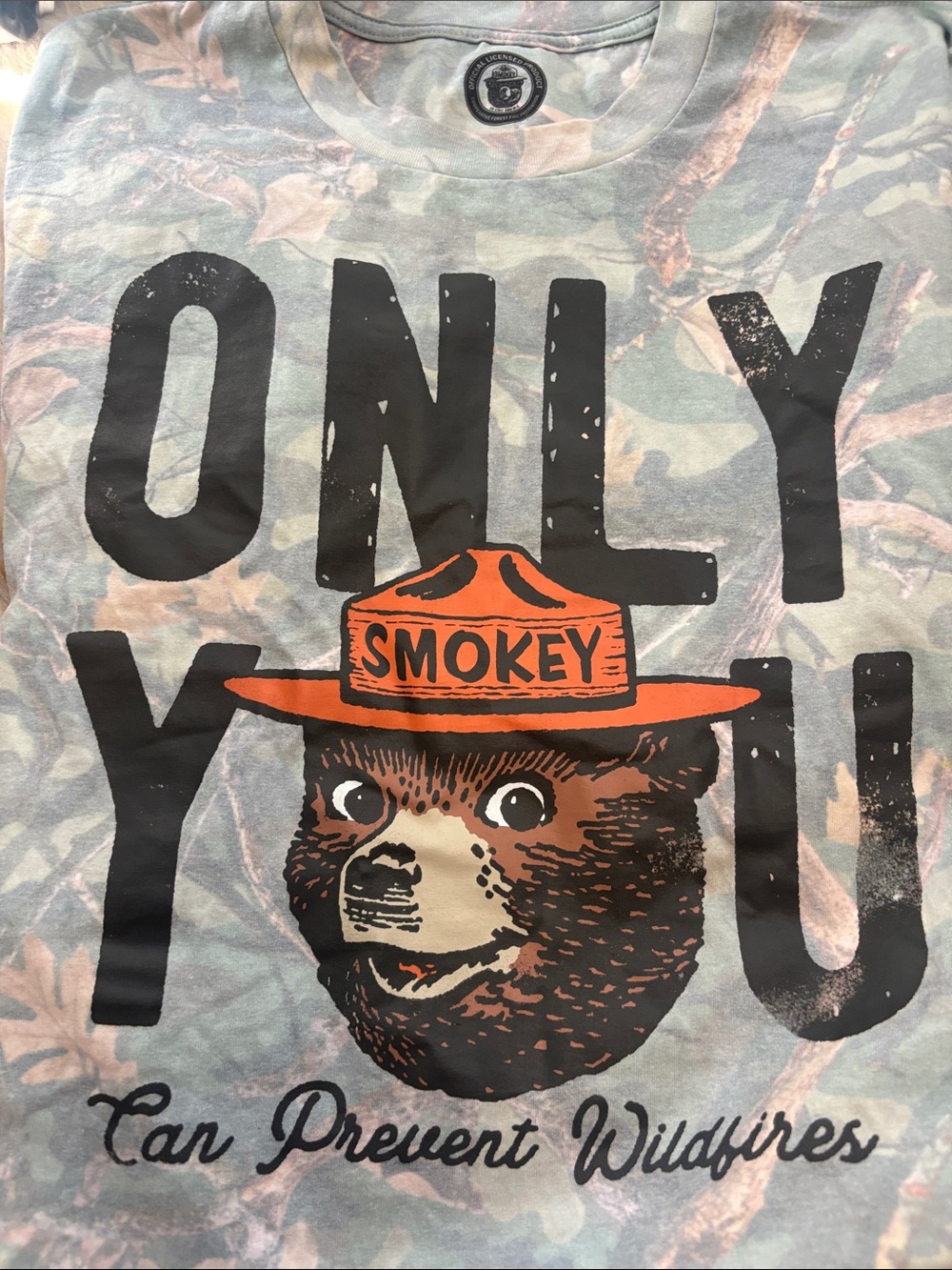 Smokey Bear Graphic Kids Short-Sleeve Tee - Camo Green